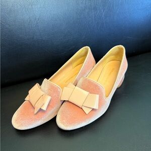 Leonardo Principi velvet and leather soft pink shoes size 40 EUR
